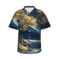thumbnail image 1 of Daiia Golden Fantasy Landscape Hawaiian Shirt for Men Gentle Cotton Regular Short Sleeve Casual-3X-Large, 1 of 9