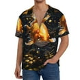 thumbnail image 1 of Daiia Golden Koi And Treasure Men's Linen Shirts Short Sleeve Casual Shirts Button Down Shirt for Men Beach Summer Wedding Shirt-Medium, 1 of 6