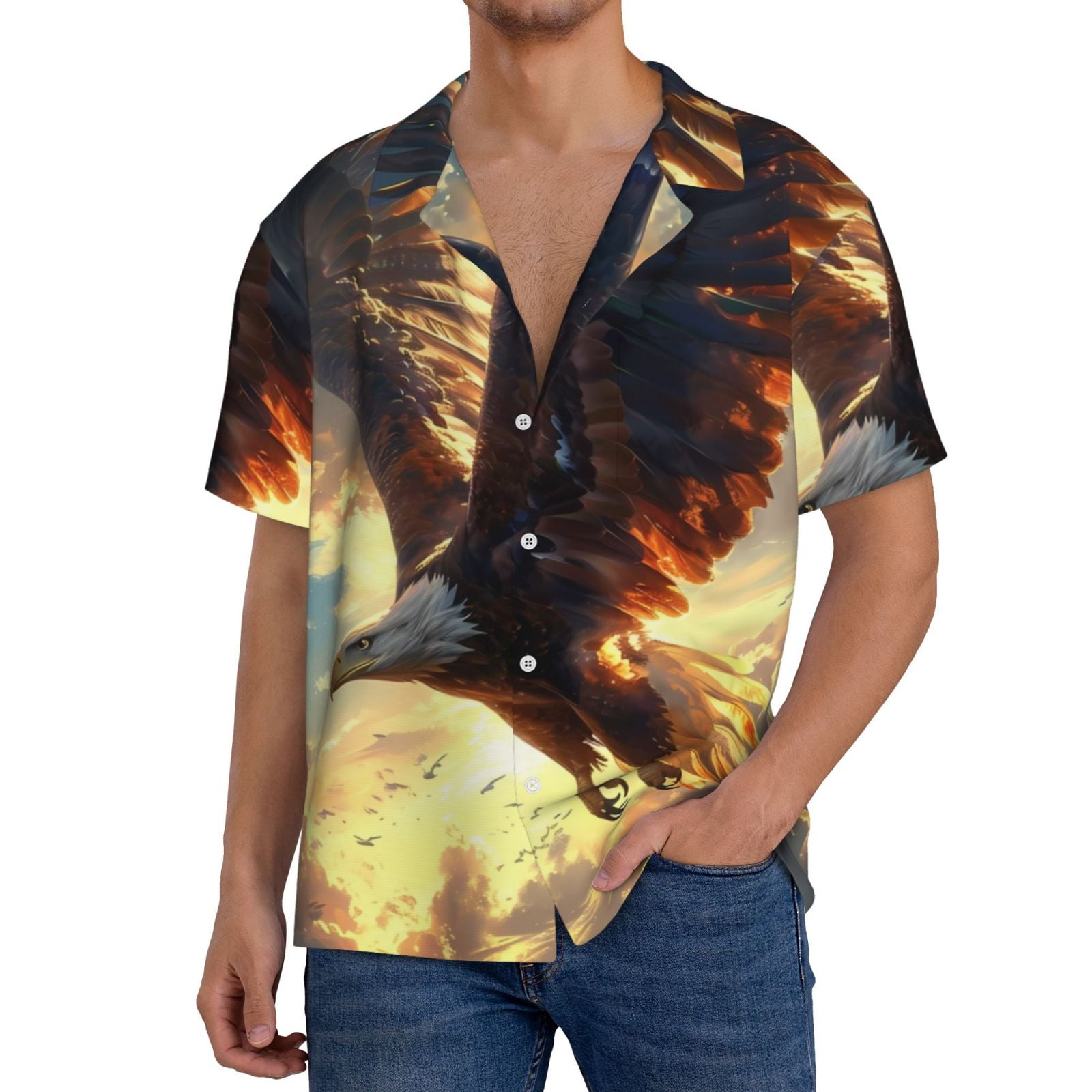 Bear Ledger Sky Men's Long Sleeve Dress Shirt