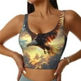 thumbnail image 1 of Daiia Golden Sky Bald Eagle Printed Women's Sports Bra, Breathable Activewear Bra with U-Back Design and Removable Pads, Comfortable and Supportive for Yoga, Workout-Small, 1 of 8