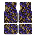 thumbnail image 1 of Daiia Golden Snake And Purple Rose Printed Car Floor Mats Set of 4, Durable Non Slip Auto Floor Carpet, Car Interior Carpets Proof Foot Pads Anti-Slip Cushion Automoetive Accessories, 1 of 6