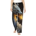 thumbnail image 1 of Daiia Golden White Fire Dragon Women's Sleep Pant with Pockets and Drawstring,Pajama Pants-Small, 1 of 9
