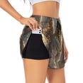 thumbnail image 1 of Daiia Golden White Tiger Pattern Women's 2 in 1 Running Shorts - Lightweight Athletic Workout Gym Yoga Shorts Liner with Phone Pockets-Medium, 1 of 7