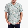 thumbnail image 1 of Daiia Goose and Doodle Flowers Pattern Men’s Polo Shirts,Solid Deck Shirt,Classic Fit, Breathable Cotton Polo for Casual and Sport Wear-Medium, 1 of 7