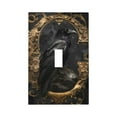thumbnail image 1 of Daiia Gothic Raven Portrait Pattern Decorator Wall Plate Child Safe Outlet Cover, Switch and Outlet Covers,Size 1-Gang 5.0" x3.0" , Polycarbonate Thermoplastic-Style T, 1 of 6