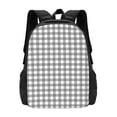 thumbnail image 1 of Daiia Gray Checkboard Backpack for Men and Women -Durable Backpack Large Capacity, Water-Resistant Bag with Adjustable Straps and Laptop Compartment, 1 of 9