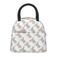 thumbnail image 1 of Daiia Gray Rabbit Pattern Lunch Bag , Insulated Lunch Box, Small Leakproof Cooler Food Lunch Containers Reusable High Capacity Lunch Tote Bags-One Size, 1 of 6