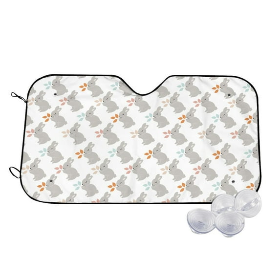 Daiia Gray Rabbit Windshield Sun Shade for Car SUV Truck (Medium ), Car Sun Shade Windshield, Car Shades for Front Windows, Sunshade for Car Windshield