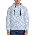 thumbnail image 1 of Daiia Gray White Floral for Men's Fashion Hoodies & Sweatshirts with Kangaroo Pocket Hooded Sweatshirt Breathable & Moisture Wicking-Large, 1 of 7