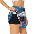 thumbnail image 1 of Daiia Great White Shark Pattern Women's 2 in 1 Running Shorts - Lightweight Athletic Workout Gym Yoga Shorts Liner with Phone Pockets-X-Large, 1 of 7