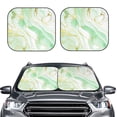 thumbnail image 1 of Daiia Green And Gold Abstract Marble 2PCS Car Windshield Sun Shade, Foldable Sun Shield for Car Front Window, Auto Sun Blocker Visor Protector Universal for Truck SUV Pickup-Medium, 1 of 7