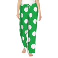 thumbnail image 1 of Daiia Green And White Polka Dot Women's Sleep Pant with Pockets and Drawstring,Pajama Pants-XX-Large, 1 of 9