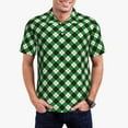 thumbnail image 1 of Daiia Green Argyle Plaid Pattern Men’s Polo Shirts,Solid Deck Shirt,Classic Fit, Breathable Cotton Polo for Casual and Sport Wear-3X-Large, 1 of 7