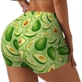 thumbnail image 1 of Daiia Green Avocado Pattern Women's Workout Shorts Biker Shorts - High Waisted Workout Spandex Tummy Control Gym Running Yoga Shorts-Medium, 1 of 8
