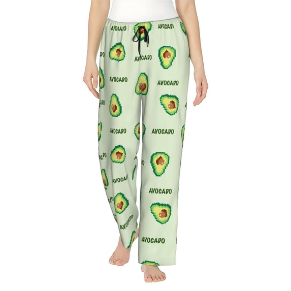 Daiia Green Avocado Women's Sleep Pant with Pockets and Drawstring,Pajama Pants-Small