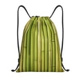 thumbnail image 1 of Daiia Green Bamboo Fence Pattern Drawstring Backpack, Gym Bag, Lightweight Backpack, Water-Resistant Bag Travel Sports Backpack, Fitness Bag, Yoga Bag-Medium, 1 of 6