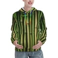 thumbnail image 1 of Daiia Green Bamboo Fence1 Pattern Women's Fashion Hoodies & Sweatshirts with Kangaroo Pocket Hooded Sweatshirt with Eye-catching Drawstrings-Small, 1 of 7