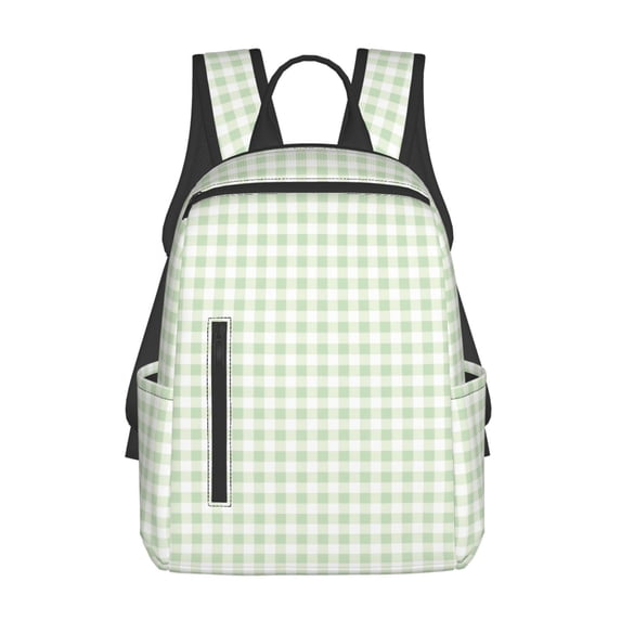 Daiia Green Checkboard School Backpack for Men and Women Lightweight Backpack Durable Backpack Water-Resistant,Travel,Work Bag