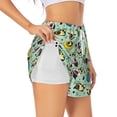 thumbnail image 1 of Daiia Green Cute Avocado Pattern Women's 2 in 1 Running Shorts - Lightweight Athletic Workout Gym Yoga Shorts Liner with Phone Pockets-XX-Large, 1 of 7
