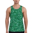thumbnail image 1 of Daiia Green Glitter Printed Men's Quick Dry Fit Muscle Tank Top Slim-Fit Tank Workout Tank Top Lightweight Sports Tank Top-Small, 1 of 7