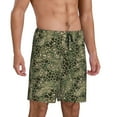 thumbnail image 1 of Daiia Green Snake Skin Mens Woven Stretch Pajama Short,Short Pajama Pants-Large, 1 of 7