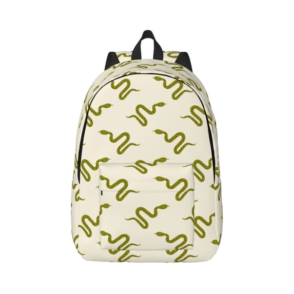 Daiia Green Snake Vintage Canvas Backpack for Men and Women ,Hiking Backpack,Travel Laptop Bag for School,Large Capacity Backpack