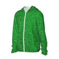 thumbnail image 1 of Daiia Green Sparkling Shiny UPF 50+ Sun Protection Hoodie Jacket Lightweight Long Sleeve Sun Shirt for Women Men with Pocket Hiking Outdoor-Medium, 1 of 7