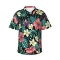 thumbnail image 1 of Daiia Green Tropical Leaves Hawaiian Shirt for Men Gentle Cotton Regular Short Sleeve Casual-X-Large, 1 of 9