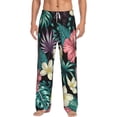 thumbnail image 1 of Daiia Green Tropical Leaves Men's Sleep Pant with Pockets and Drawstring,Pajama Pants-Medium, 1 of 9
