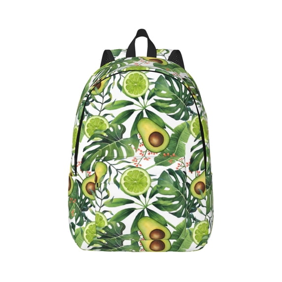 Daiia Green Tropical Vintage Canvas Backpack for Men and Women ,Hiking Backpack,Travel Laptop Bag for School,Large Capacity Backpack