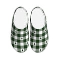 thumbnail image 1 of Daiia Green White Christmas Tree Lumberjack Plaid Print Women’s Fuzzy Slippers Memory Foam Lightweight House Shoes Cozy Loafer Flannel House Shoes-37/38, 1 of 7