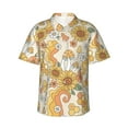 thumbnail image 1 of Daiia Groovy Hippie Flower Mushrooms Hawaiian Shirt for Men Gentle Cotton Regular Short Sleeve Casual-XX-Large, 1 of 9