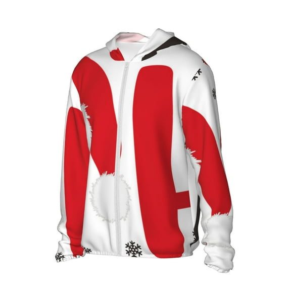 Daiia HOHOHO Christmas UPF 50 Sun Protection Hoodie Jacket Lightweight Long Sleeve Sun Shirt for Women Men with Pocket Hiking Outdoor-Large