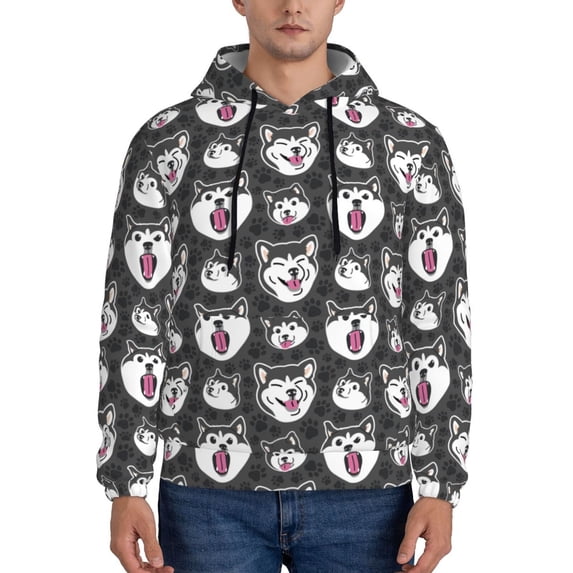 Daiia Husky for Men's Fashion Hoodies & Sweatshirts with Kangaroo Pocket Hooded Sweatshirt Breathable & Moisture Wicking-Small