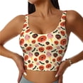 thumbnail image 1 of Daiia Halloween Donut Printed Women's Sports Bra, Breathable Activewear Bra with U-Back Design and Removable Pads, Comfortable and Supportive for Yoga, Workout-Medium, 1 of 8