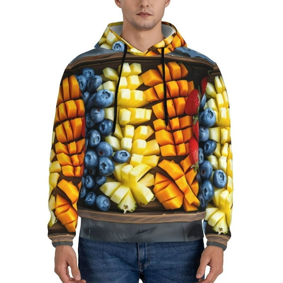 Daiia Halloween Fruit Platter for Men's Fashion Hoodies & Sweatshirts with Kangaroo Pocket Hooded Sweatshirt Breathable & Moisture Wicking-Small