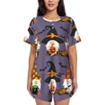thumbnail image 1 of Daiia Halloween Gnomes Pattern Womens Pajama Sets Short Sleeve Pajamas for Women Sets Soft Lounge Sets Casual Round Neck Sleepwear PJS-4X-Large, 1 of 7