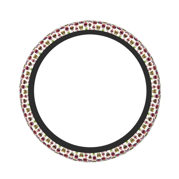 Daiia Halloween Mouth Steering Wheel Cover Auto Steering Wheel Covers Breathable Anti-Slip Steering Wheels Car Interior Decor Accessories for Men Women Universal 15 Inch
