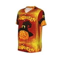 thumbnail image 1 of Daiia Halloween Pumpkin Mens Baseball Jersey Button Down Shirts Short Sleeve Sports Uniforms-Large, 1 of 9