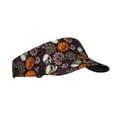 thumbnail image 1 of Daiia Halloween With Skull Pattern Sport Sun Visor Hats Visor Cap Adjustable Empty Top Baseball Cap Cotton Ball Caps for Women and Men, 1 of 7