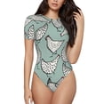 thumbnail image 1 of Daiia Hand Drawn Chickens Women'S Crew Neck Short Sleeve Slim Fit T Shirts Tops Basic Bodysuit Leotard Clothing-Large, 1 of 9