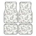thumbnail image 1 of Daiia Hand Drawn Rabbit Printed Car Floor Mats Set of 4, Durable Non Slip Auto Floor Carpet, Car Interior Carpets Proof Foot Pads Anti-Slip Cushion Automoetive Accessories, 1 of 1