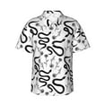 thumbnail image 1 of Daiia Hand Drawn Snake Hawaiian Shirt for Men Gentle Cotton Regular Short Sleeve Casual-3X-Large, 1 of 9