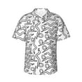 thumbnail image 1 of Daiia Hand Drawn Snake Hawaiian Shirt for Men Gentle Cotton Regular Short Sleeve Casual-Large, 1 of 9
