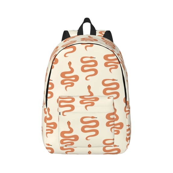 Daiia Hand Drawn Snake Vintage Canvas Backpack for Men and Women ,Hiking Backpack,Travel Laptop Bag for School,Large Capacity Backpack