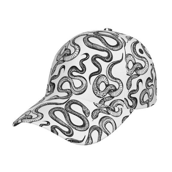 Daiia Hand Drawn Snake print Baseball Cap Men Women Golf Dad Hat Adjustable Original Classic Low Profile Hat Unconstructed Plain Cap