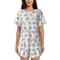 thumbnail image 1 of Daiia Hand Drawn Squirrel Pattern Womens Pajama Sets Short Sleeve Pajamas for Women Sets Soft Lounge Sets Casual Round Neck Sleepwear PJS-Small, 1 of 7