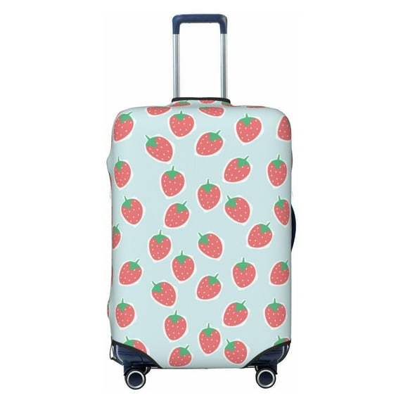 Daiia Hand Drawn Strawberry Luggage Cover, Thickened Washable Travel Luggage Covers, Elastic Unique Baggage Covers for 18-20 inch Luggage-Large