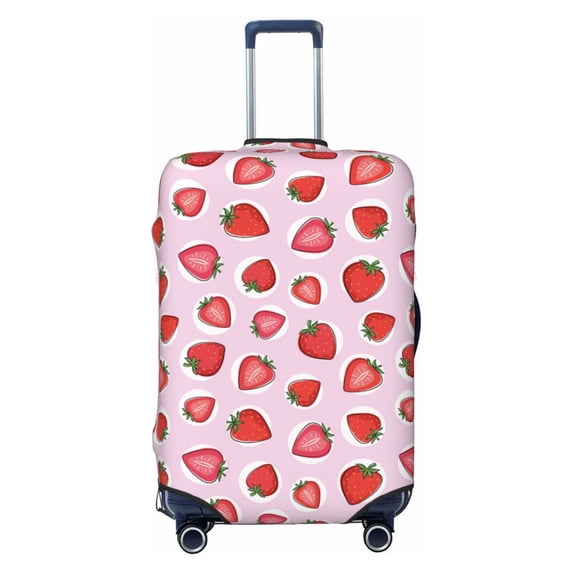 Daiia Hand Drawn Strawberry Luggage Cover, Thickened Washable Travel Luggage Covers, Elastic Unique Baggage Covers for 18-20 inch Luggage-Small