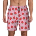 thumbnail image 1 of Daiia Hand Drawn Strawberry Mens Swim Trunks Swim Shorts Quick Dry Swim Shorts with Mesh Lining Pockets-XX-Large, 1 of 9